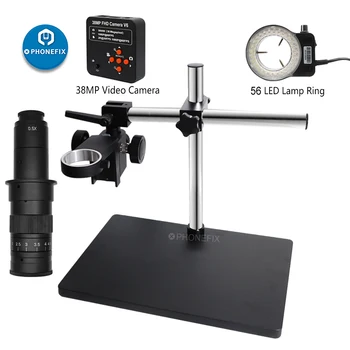 50mm Diametru Suport Dual Arm Digital Stereo Microscop Sta + 56 LED 38MP Camera Len 360 de grade Rotative Universale Suportului Brațului de