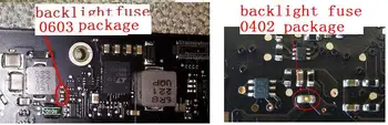 50pairs/lot=100buc, pentru Macbook pro air unibody A1278 A1370 A1466 etc iluminare din spate siguranța F9800/F9700 pe logic board parte fixa
