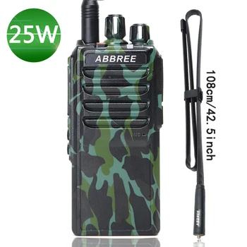 Abbree AR-25W 25W Putere Mare de Emisie-Receptie UHF 400-480MHz 10 km Rază Radio, Baterie de 4000mAh + Pliabil CS Tactice Antena