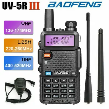 BAOFENG UV-5R III 1800mAh Tri-Band VHF/UHF de Emisie-Receptie CB Portabil Impermeabil Două Fel de Radio HF Transceiver Două Antena
