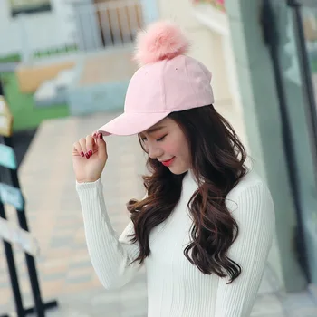 Coreeană de Moda Hip Hop Capace pentru Femei Pălărie de Iarnă Pompom de sex Feminin Casual Streetwear de Baseball pentru Femei Capace Găleată Pălărie
