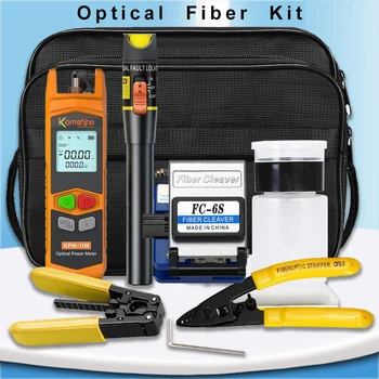 Fibra Optica Kit cu FC-6S Fiber Cleaver modul single Metru de Putere Optică Cablu de Fibra Tester Visual fault Locator 10mw FTTH Instrument