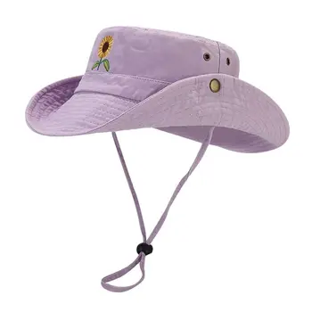 Floare De Bumbac Broderie Găleată Pălărie Pescar Pălărie De Călătorie În Aer Liber La Soare Capac Pentru Bărbați Și Femei 171