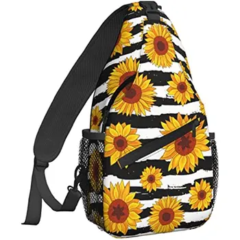 Floarea-soarelui Crossbody Piept Geanta Rucsac Drumeții Daypacks Piept de Călătorie Geanta pentru Barbati Femei Școală Rucsac Unisex Casual