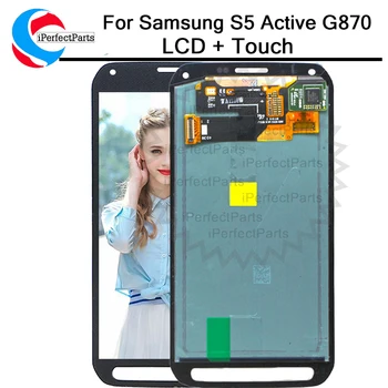 Gri/Verde Culoare Pentru Samsung Galaxy S5 Active AMOLED LCD G870 LCD Display Ecran Touch Screen Digitizer Înlocuirea Ansamblului