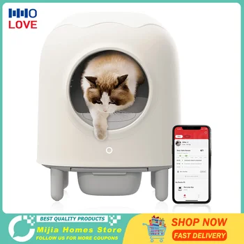 HHOLOVE Pisica Inteligent Cutie Automată Auto-Curățare Toaletă APLICAȚIE Multi-Funcțional de Control de la Distanță Mare Spațiu Consumabile pentru animale de Companie