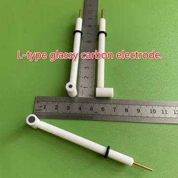 L-tip sticlos de carbon electrod inert, disc electrodul de lucru, laborator multi-scop electrod, 3/4/5/6mm.