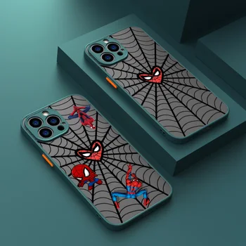 Marvel Spiderman Anime Telefon Caz Pentru Apple iPhone 14 13 12 11 XS Mini Pro Max 8 7 6S 6 XR X Plus Mată Capac Translucid