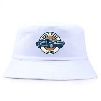 Muscle Car Club Reversibile Găleată Pălărie De Bumbac Unisex Casual De Zi Cu Zi Panama Pălărie De Vară Parasolar Pălărie Fată Băiat În Aer Liber Pescar Capac