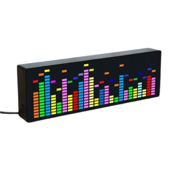Muzica a CONDUS Ritm Spectru de Lumini Senzor de Voce 1624 RGB Atmosfera Indicator de Nivel cu Ceas cu Afișaj(Sârmă de Control)