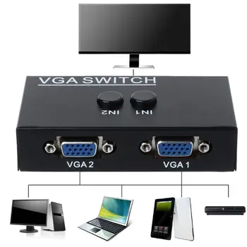 Noi 2 Porturi de Comutare Splitter 2 Moduri Video VGA Switch Adaptor Converter Box pentru PC Monitor Accesorii qyh