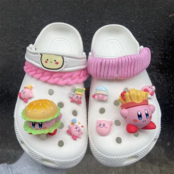Noi Kawaii Sanrio Kirby Pantofi Cataramă Gaura Accesorii Pantof Pantof Decor Desene Animate Rafinat Diy Pantofi De Flori Anime Jucarii Pentru Fete