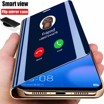 Smart Mirror Caz Flip Pentru Huawei Honor 8X 9X 8A 8S 10 20 P40 P30 Pereche 20 Pro Lite P Inteligente Z Y9 Prim-Y5 Y6 Y7 Y9 2021 Nova 5T