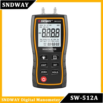 SNDWAY SW-512 Manometru Digital Aer Manometru Profesional de Presiune Diferențială Detector ±103.42 KPa Metru Kit de Instrument