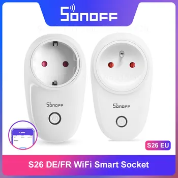 Sonoff S26 R2 1-5PCS WiFi, Socket UE DE/FR Wireless Smart Plug Control de la Distanță Prin eWeLink Control Vocal prin intermediul Alexa de Start Google