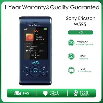 Sony Ericsson W595 Renovat Original Deblocat 2.2 inci 3.15 MP Telefon Mobil de Înaltă calitate, transport Gratuit renovat