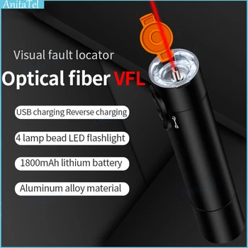Visual fault Locator Mini Fibră Optică a Sursei de Lumină Visual fault Locator 10/20/30MW VFL Aluminiu de Încărcare a Bateriei Pix Roșu