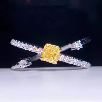 0.30 ct Diamante Galbene Inele de Aur, Diamante, Nunta, Logodna Inele de sex Feminin pentru Femei Fine Diamante Inele