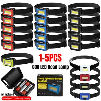 1-5 buc Mini-COB LED 3 Moduri Impermeabil Faruri 10W 3W Puternic Cap de Lampă în aer liber, Camping Pescuit de Noapte cu Lanterna