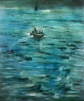 100% Pictat manual pe Panza Picturi in Ulei Prinderea Neptun de Edouard Manet peisaj Marin Pictura Peisaj de Artă