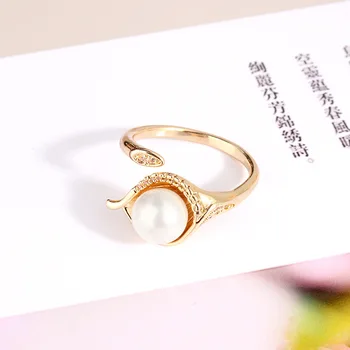 2023 Nou Stil coreean Pistil Floare Pearl Deschidere Inel de Moda Elegant, Simplu Inel de Bijuterii pentru Femei