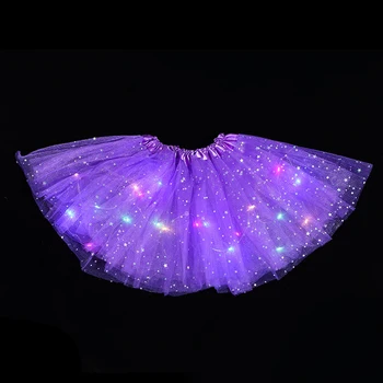 30cm LED-uri Stralucitoare fusta de Balet de Fuste Costum de Zână Fata de Copii Aprinde Fusta Nunta Petrecere de Ziua Cosplay Printesa Lumina fusta de Balet de Fuste