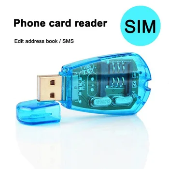 Albastru USB SIM Card Reader Copy/Cloner/Scriitor/Backup Kit Cititor de cartele SIM GSM CDMA SMS Backup + CD Disc Suport pentru Windows