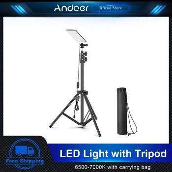 Andoer Lumină LED-uri Portabile cu Trepied Reglabil USB Percepe Lumina Video pentru Activități în aer liber Camping Live Stream Fotografie