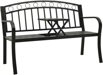 Banc de gradina cu masa de 125 cm parc scaun, bancă în aer liber, grădină bancheta din spate