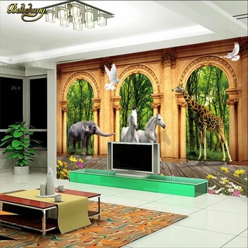 beibehang Personalizate Pădure elefant cal papel de parede Fotografie Tapet Mare pictură Murală Living Fundal de Hârtie de Perete 3D hârtie de Perete