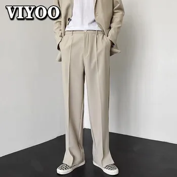 Bărbați Y2K Direct Gâfâi 2022 Haine de Vară Foraml Stil coreean Largi Fantă Largă Picior de Croitorie pantaloni Pantaloni Pentru Bărbați Streetwear
