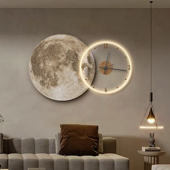 ceas de perete modern, minimalist creative restaurant ceas acasă mut lampa de perete ceas de perete