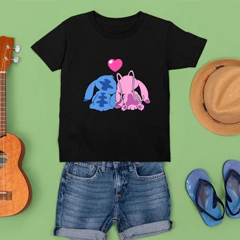 Copii Vara Noi Produse Disney Serie de Imprimare T-shirt Alb Negru Tee Moda Harajuku Tricou Kawii Copii în aer liber Dropship