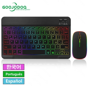 Coreeană spaniolă portugheză Bluetooth Tastatură Pentru iPad, Tableta, Laptop-uri Telefoane Teclado Tastatură fără Fir și Mouse-ul Android IOS