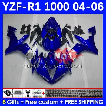 Corp Pentru YAMAHA YZF R 1 1000 CC YZF-1000 YZF1000 9No.17 1000CC YZF R1 Albastru alb YZF-R1 YZFR1 2004 2005 2006 04 05 06 Carenaj