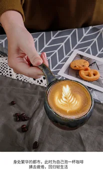 Cuptoare ceramice schimba ceașcă de cafea cu mâner ceașcă de cafea stil retro cafe specialitate ceașcă de cafea cu coarda poate fi agățată ceașcă de cafea