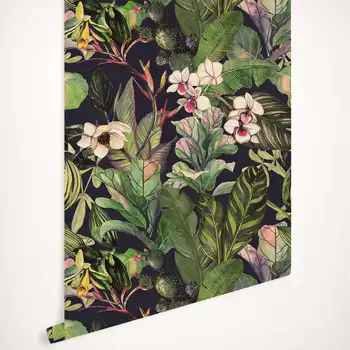 Detașabil Tapet Non-țesute Tapet de Perete Hârtie de pictură Murală - Tropical Tapet flora tapet
