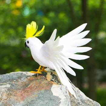 drăguț spuma si aripi pene albe papagal model de papusa cadou Decoratiuni de Gradina despre 18x25cm p2903