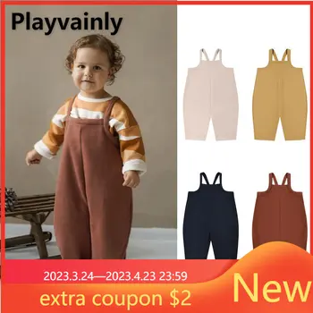 Europa și America de Stil de Primavara Baby Boy Fata de Seturi Pulover Tricoul+Solid Salopete Largi Pantaloni Costum de Haine Nou-nascuti E2907