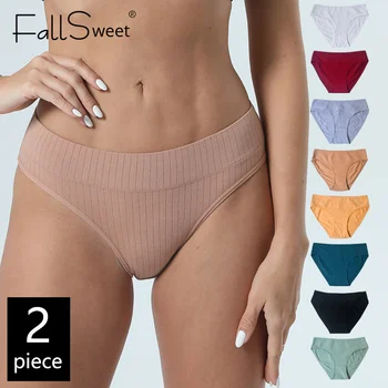 FallSweet 2 buc/Set Chiloți pentru Femei Lenjerie Sexy Mijlocul Talie Chilotei de Bumbac Culoare Solidă Comfortbale Fete Boxeri Lenjerie Femme
