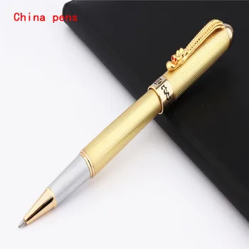 JINHAO 1000 Golden Dragon Chinezesc dans birou de Afaceri Medie peniță Rollerball Pen semnarea pen