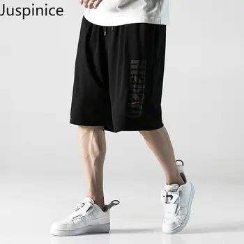Juspinice Bărbați pantaloni Scurți Largi Casual Stil coreean Chic Pantaloni Sport Supradimensionate Largi Picior Drept Pantaloni Jumătate de Vară, Haine de Sport