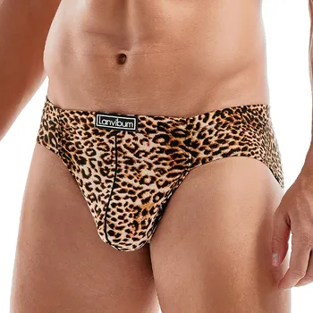 Leopard de Imprimare pentru Bărbați Boxeri Sexy Lenjerie de corp de sex Masculin Mare U Convex Umflatura Husă Chiloți Scurți Omul Mijlocul Talie Butt Lift Chilotei Lenjerie de corp