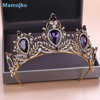 Mamojko Femei Vintage Moda stil Baroc Stras Mireasa Tiara Coroana de Cristal Diadema pentru Mireasa Frizură Accesorii de Par
