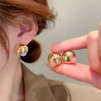 Moda coreeană Metal semi-rotunde Roz Ochi Cercei Stud De Femeie Petrecere de Bijuterii Bijoux en-Gros Cadouri Deosebite