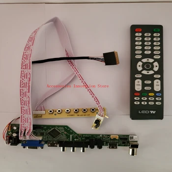 Monitor TV Kit B156XTN04.2 B156XTN04.3 TV+HDMI+VGA+USB LED LCD Controller Driver Placa de 1366X768 40Pins Panou