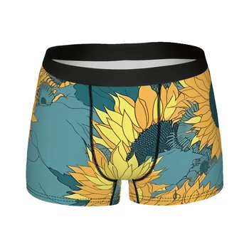 Nostalgic Model de Floarea-soarelui Chiloți Homme Chiloți pentru Bărbați Lenjerie de corp pantaloni Scurți Imprimare Boxeri