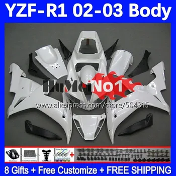 OEM Bodys Pentru YAMAHA YZF 1000 CC R1 R 1 YZF-R1 YZFR1 02 03 162MC.59 alb lucios YZF1000 1000CC 02-03 YZF-1000 2002 2003 Carenaj
