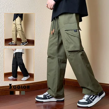 Primăvara Pantaloni Japoneze Barbati Toamna de Moda de Brand Versatil Direct Pantaloni Casual Frumos Buzunar Mare Libertate Streetwear bărbați