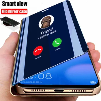 Smart Mirror Flip Cazul în care Telefonul Pentru Huawei P40 P20 P30 Lite Pro Y7 Y6 Y9 Prim P Inteligente 2019 Mate 30 De Onoare 20 10 8A 10i 9X Acoperi